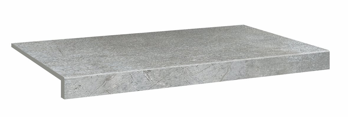 LPC Cosmos lasittamaton porraslaatta reunalla 33X60 09 lyijy tasapintainen silotettu matta keskitumma harmaa betoni