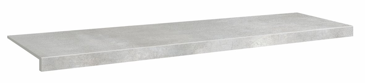 LPC Cosmos lasittamaton porraslaatta reunalla 33X120 02 alumiini tasapintainen silotettu matta vaalea harmaa betoni