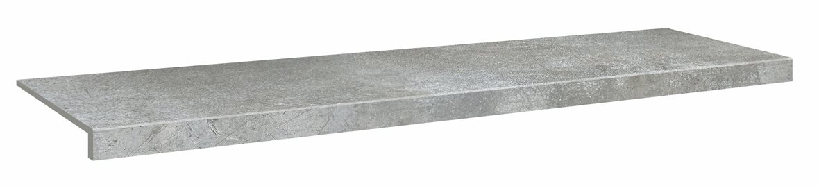 LPC Cosmos lasittamaton porraslaatta reunalla 33X120 09 lyijy tasapintainen silotettu matta keskitumma harmaa betoni