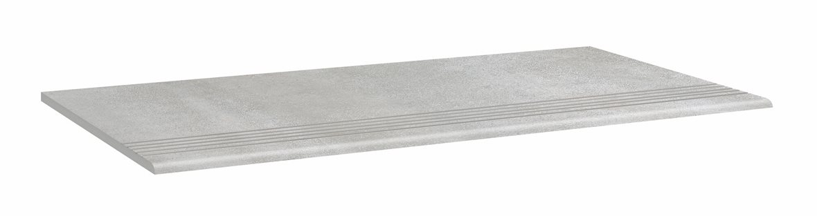 LPC Cosmos lasittamaton porraslaatta liukuesteuralla 30X60 02 alumiini tasapintainen silotettu matta vaalea harmaa betoni