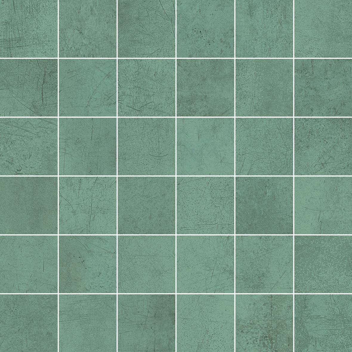 LPC Cosmos lasitettu porcelanato mosaiikki seinälaatta lattialaatta 5X5 06 patina tasapintainen silotettu matta keskitumma vihreä betoni