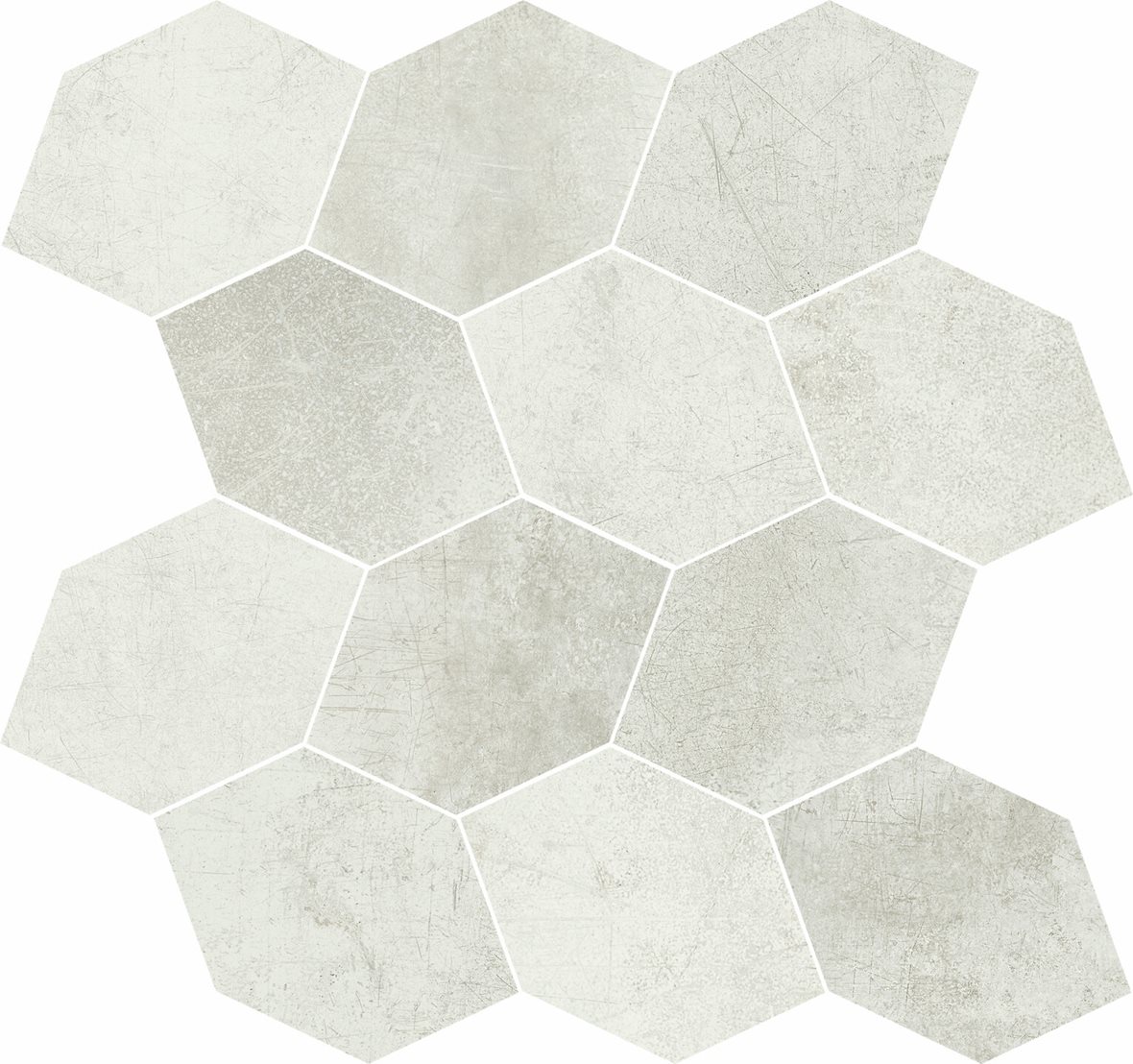 LPC Cosmos lasittamaton porcelanato mosaiikki seinälaatta lattialaatta 8,075X10,16 01 jää tasapintainen silotettu matta vaalea valkoinen betoni