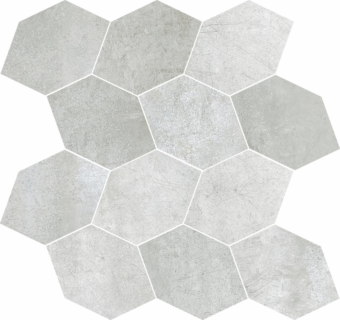 LPC Cosmos lasittamaton porcelanato mosaiikki seinälaatta lattialaatta 8,075X10,16 02 alumiini tasapintainen silotettu matta vaalea harmaa betoni