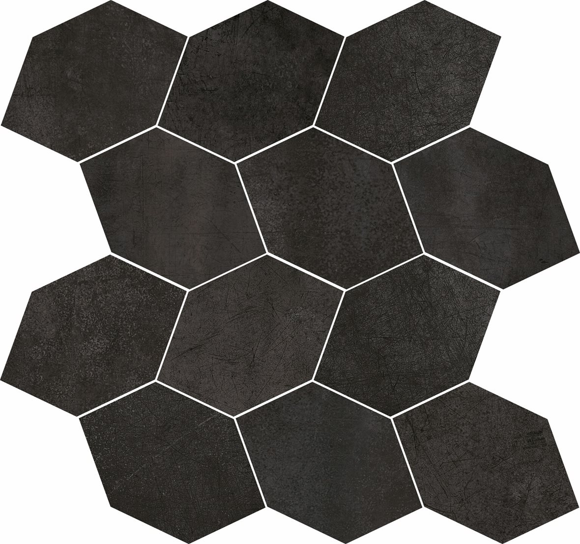 LPC Cosmos lasittamaton porcelanato mosaiikki seinälaatta lattialaatta 8,075X10,16 04 laava tasapintainen silotettu matta tumma musta betoni