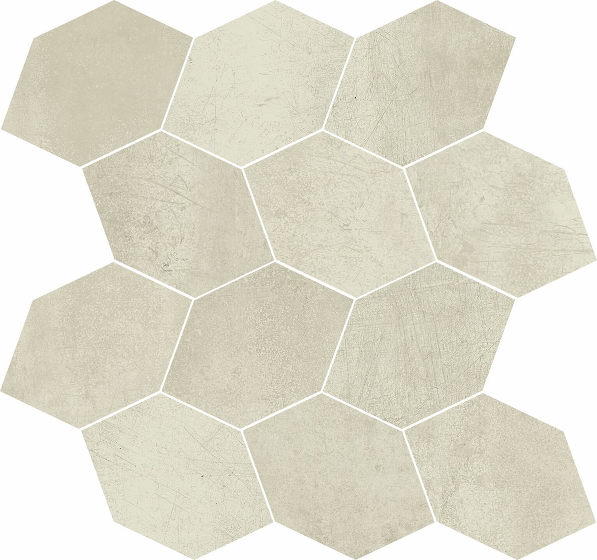 LPC Cosmos lasittamaton porcelanato mosaiikki seinälaatta lattialaatta 8,075X10,16 05 huurre tasapintainen silotettu matta keskitumma valkoinen betoni