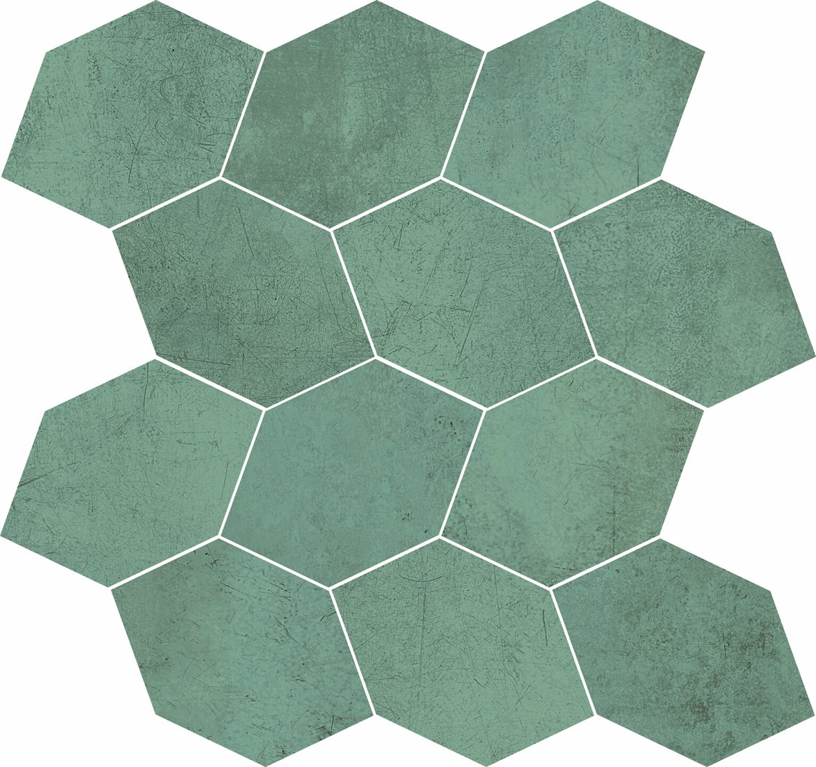 LPC Cosmos lasitettu porcelanato mosaiikki seinälaatta lattialaatta 8,075X10,16 06 patina tasapintainen silotettu matta keskitumma vihreä betoni