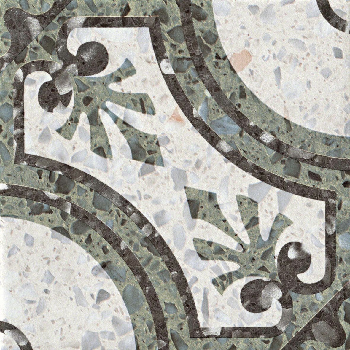 LPC Rome lasitettu kuviolaatta 20X20 mix satunnainen sekoitelma tasapintainen matta keskitumma moniväri kivi