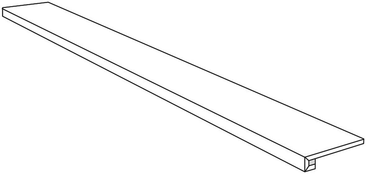 LPC Loimu lasitettu porraslaatta reunalla 30X120 03 harmaa tasapintainen matta vaalea harmaa kivi