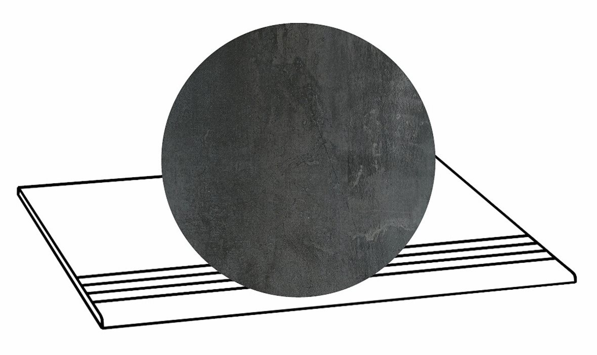 LPC Stage M STG lasittamaton porraslaatta liukuesteuralla 30X60 10 rauta tasapintainen matta R10 tumma musta betoni