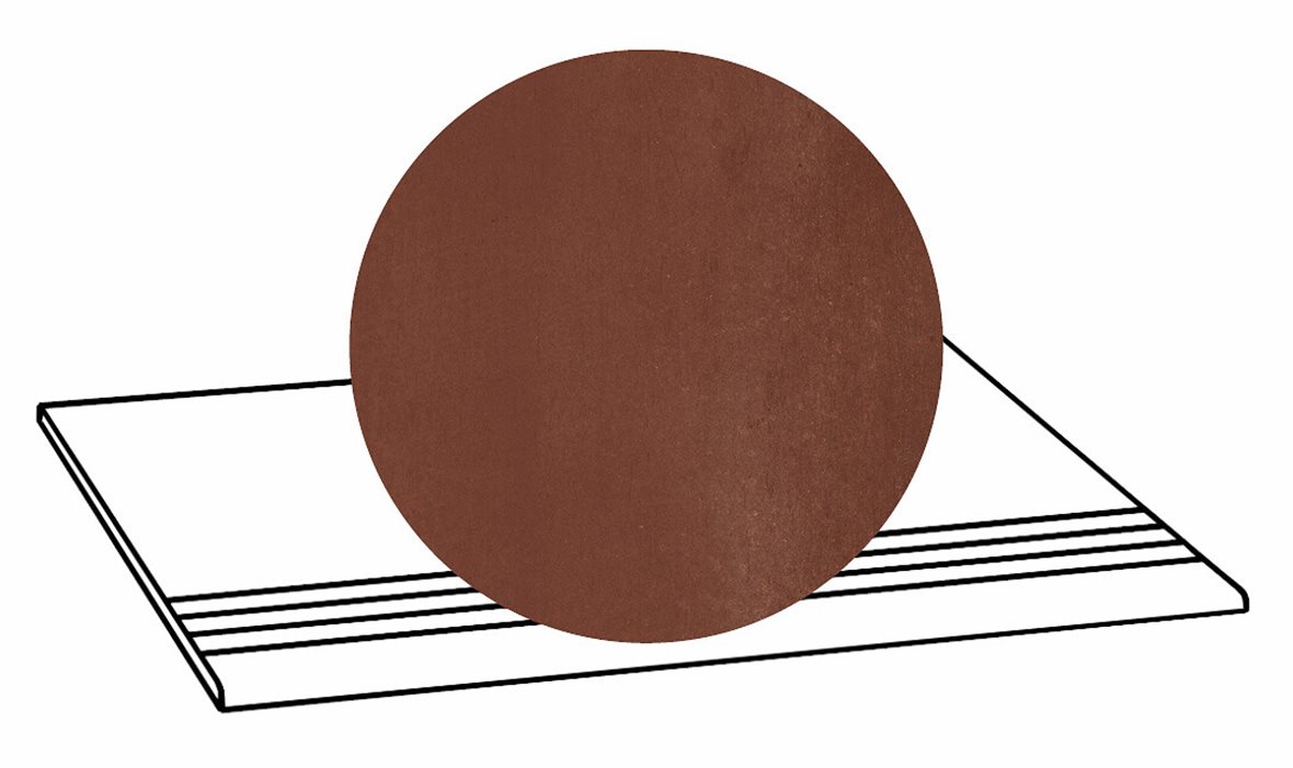 LPC Stage M STG lasittamaton porraslaatta liukuesteuralla 30X60 11 kupari tasapintainen matta R10 keskitumma oranssi betoni