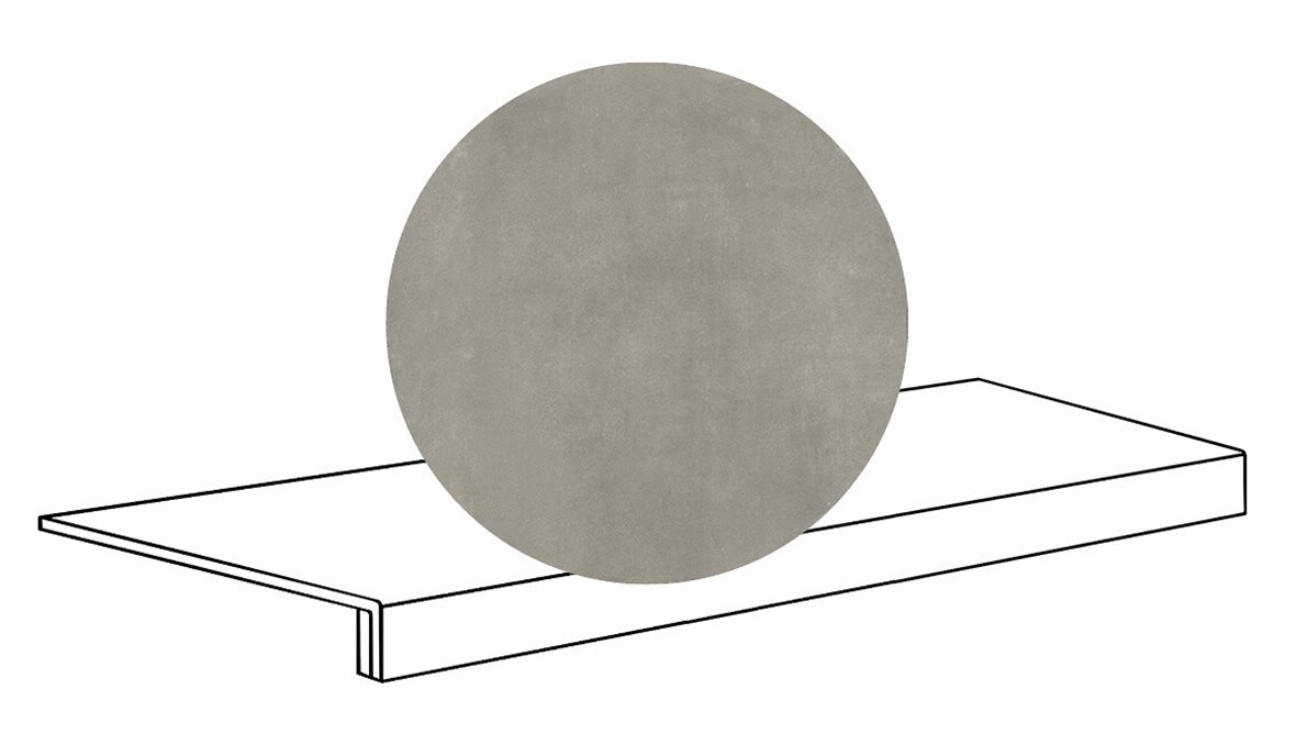 LPC Stage M STG lasittamaton porraslaatta reunalla 33X120 03 betoni tasapintainen silotettu matta keskitumma harmaa betoni