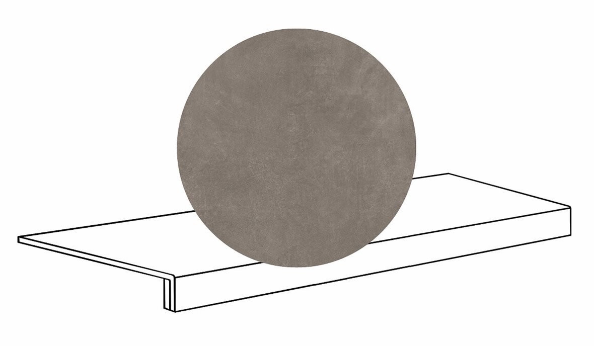 LPC Stage M STG lasittamaton porraslaatta reunalla 33X120 04 grafiitti tasapintainen silotettu matta tumma ruskea betoni