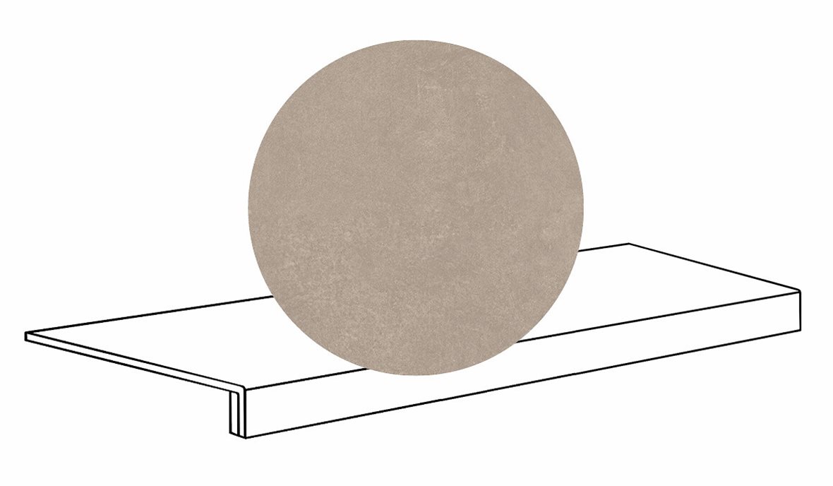 LPC Stage M STG lasittamaton porraslaatta reunalla 33X120 07 hiekka tasapintainen silotettu matta keskitumma beige betoni