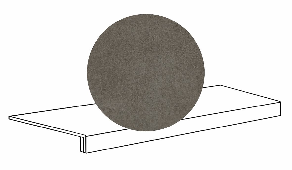 LPC Stage M STG lasittamaton porraslaatta reunalla 33X120 09 kaarna tasapintainen silotettu matta tumma ruskea betoni