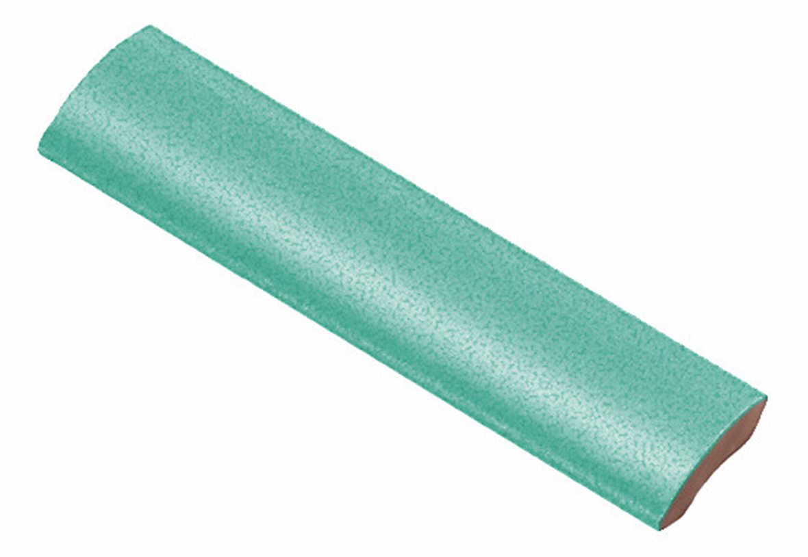 LPC Anthologia lasitettu holkkalista ulkokulma 2,5X10 7035 Glauca Ca Mos tasapintainen kiiltävä keskitumma turkoosi vivahteikas