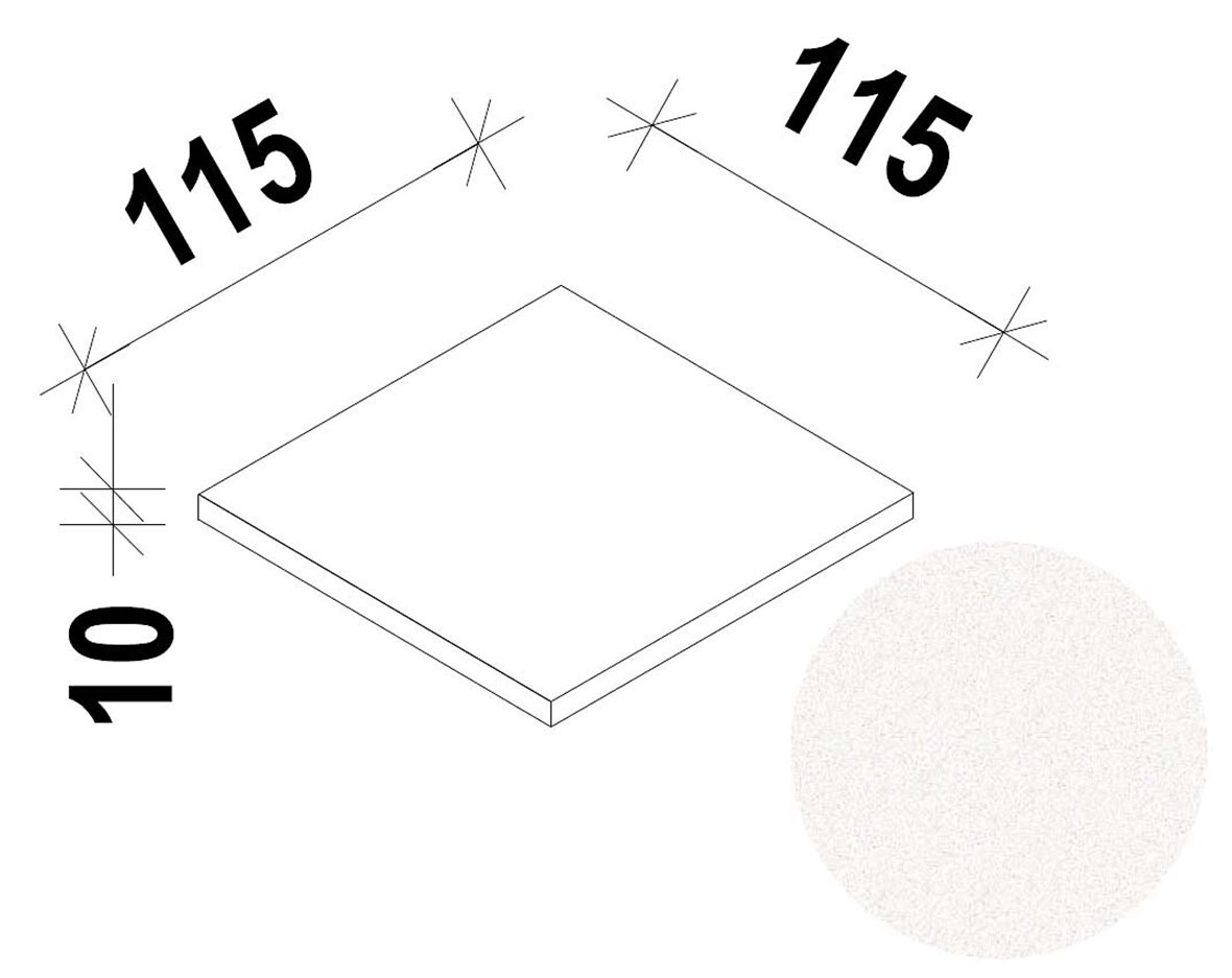 LPC Grip Star Soft I märkäpuriste lasitettu klinkkeri lattialaatta ulkolaatta 11,5x11,5 White 1200 / 22107 karhennettu matta R12C vaalea valkoinen