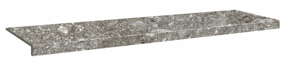 LPC Nordik NDK lasittamaton porraslaatta reunalla 33X120 02 tuhka tasapintainen matta keskitumma harmaa kivi