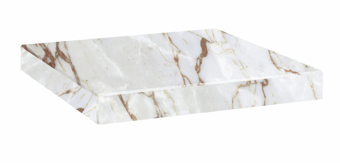 LPC Gloria lasitettu porraslaatta reunalla kulmapala 33X33 03 Arabesco Gold tasapintainen kiillotettu vaalea valkoinen marmori