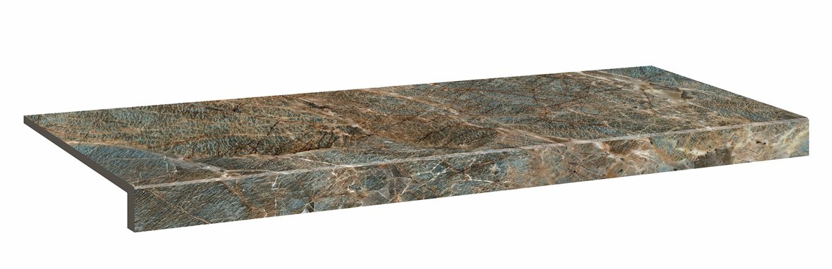 LPC Gloria lasitettu porraslaatta reunalla 33X80 07L Green River tasapintainen kiillotettu keskitumma vihreä marmori