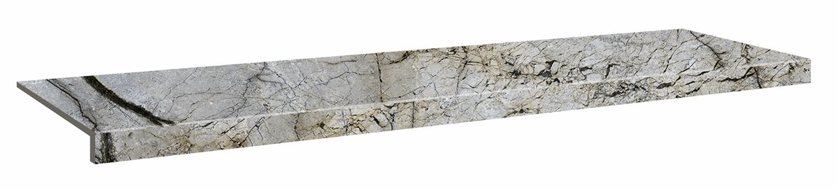 LPC Gloria lasitettu porraslaatta reunalla 33X120 06L Grey tasapintainen kiillotettu keskitumma harmaa marmori