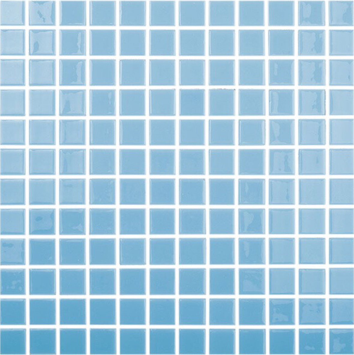 LPC Colors Liso lasilaatta mosaiikki seinälaatta 2,5X2,5 Turquesa 102 tasapintainen kiiltävä vaalea turkoosi