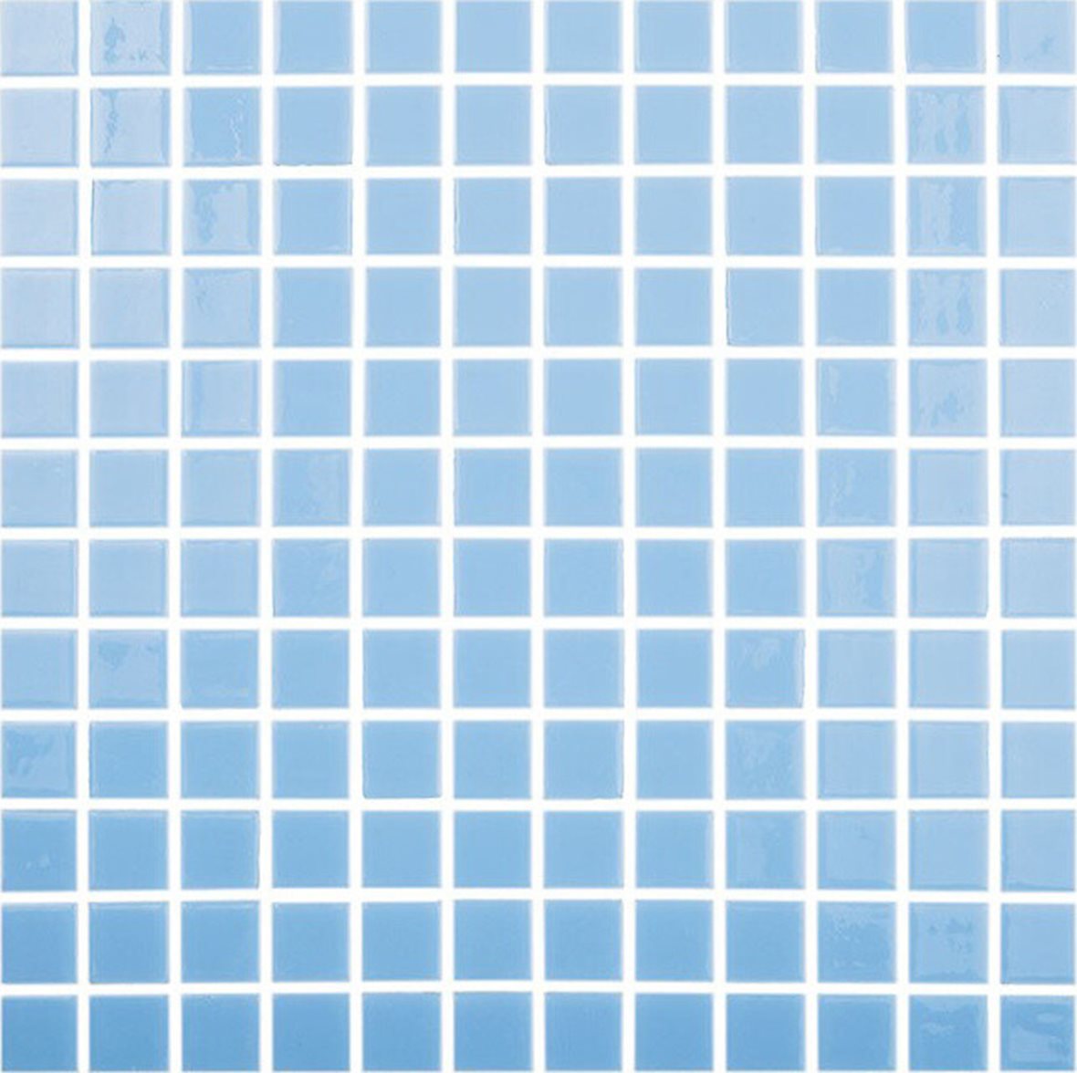LPC Colors Liso lasilaatta mosaiikki seinälaatta 2,5X2,5 Celeste Claro 107 tasapintainen kiiltävä vaalea sininen