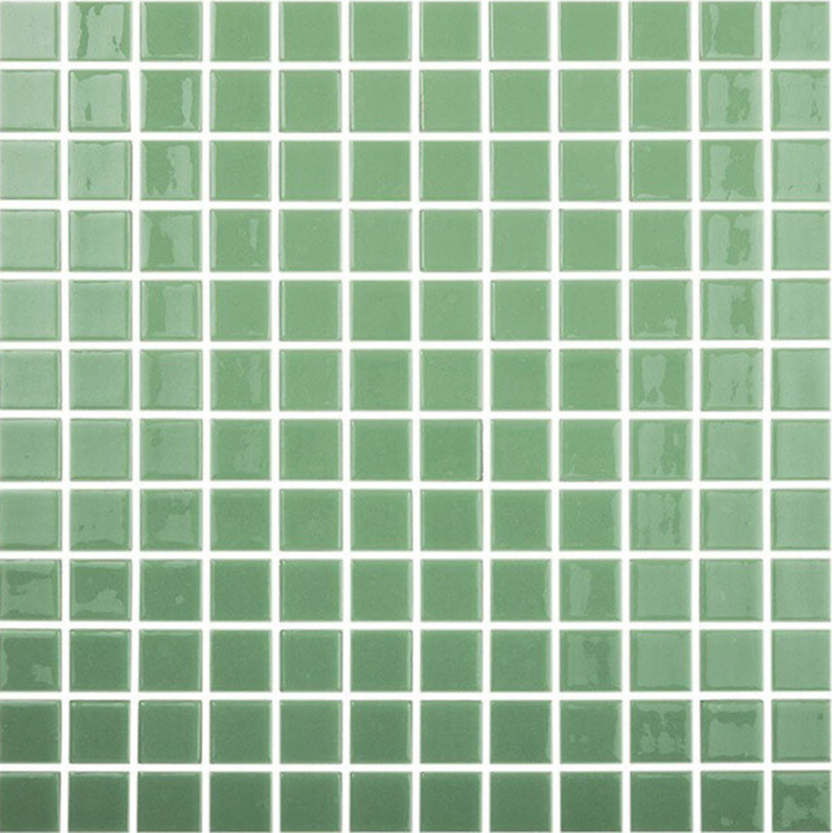 LPC Colors Liso lasilaatta mosaiikki seinälaatta 2,5X2,5 Verde Claro 600 tasapintainen kiiltävä keskitumma vihreä