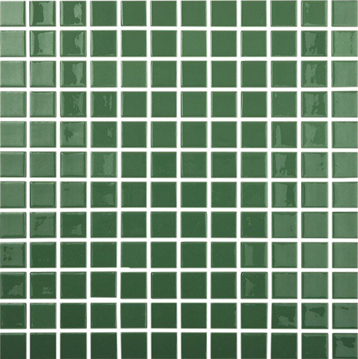 LPC Colors Liso lasilaatta mosaiikki seinälaatta 2,5X2,5 Verde Oscuro 602 tasapintainen kiiltävä tumma vihreä