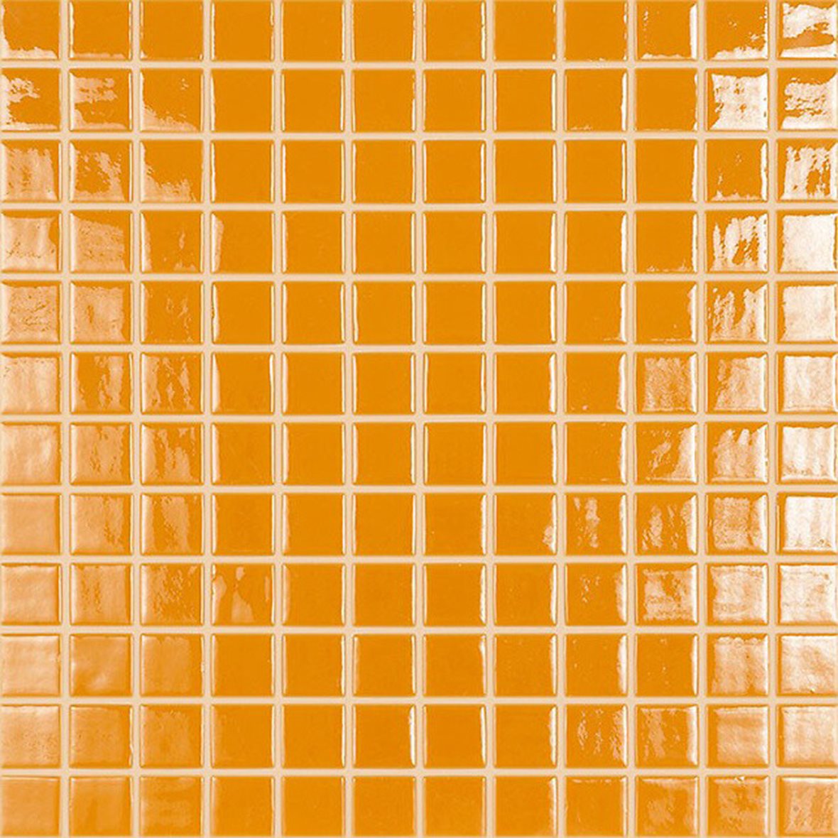 LPC Colors Liso lasilaatta mosaiikki seinälaatta 2,5X2,5 Naranja Citrico 820 tasapintainen kiiltävä keskitumma oranssi