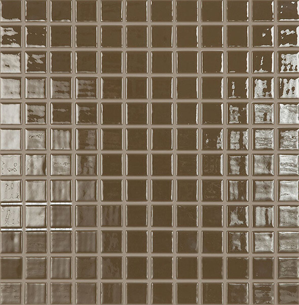 LPC Colors Liso lasilaatta mosaiikki seinälaatta 2,5X2,5 Marron 835 tasapintainen kiiltävä tumma ruskea