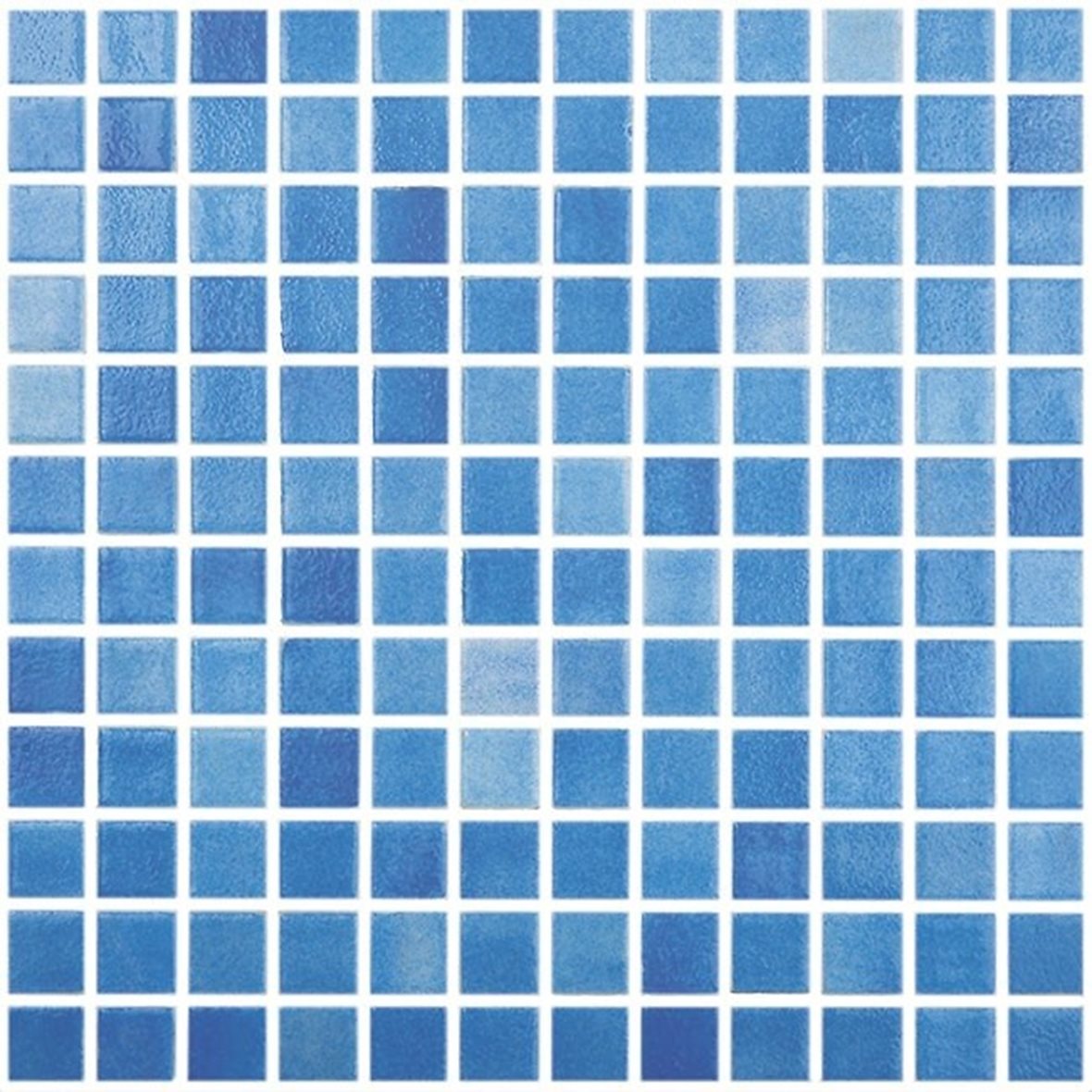LPC Colors Niebla lasilaatta mosaiikki seinälaatta 2,5X2,5 Celeste 110 tasapintainen kiiltävä keskitumma sininen