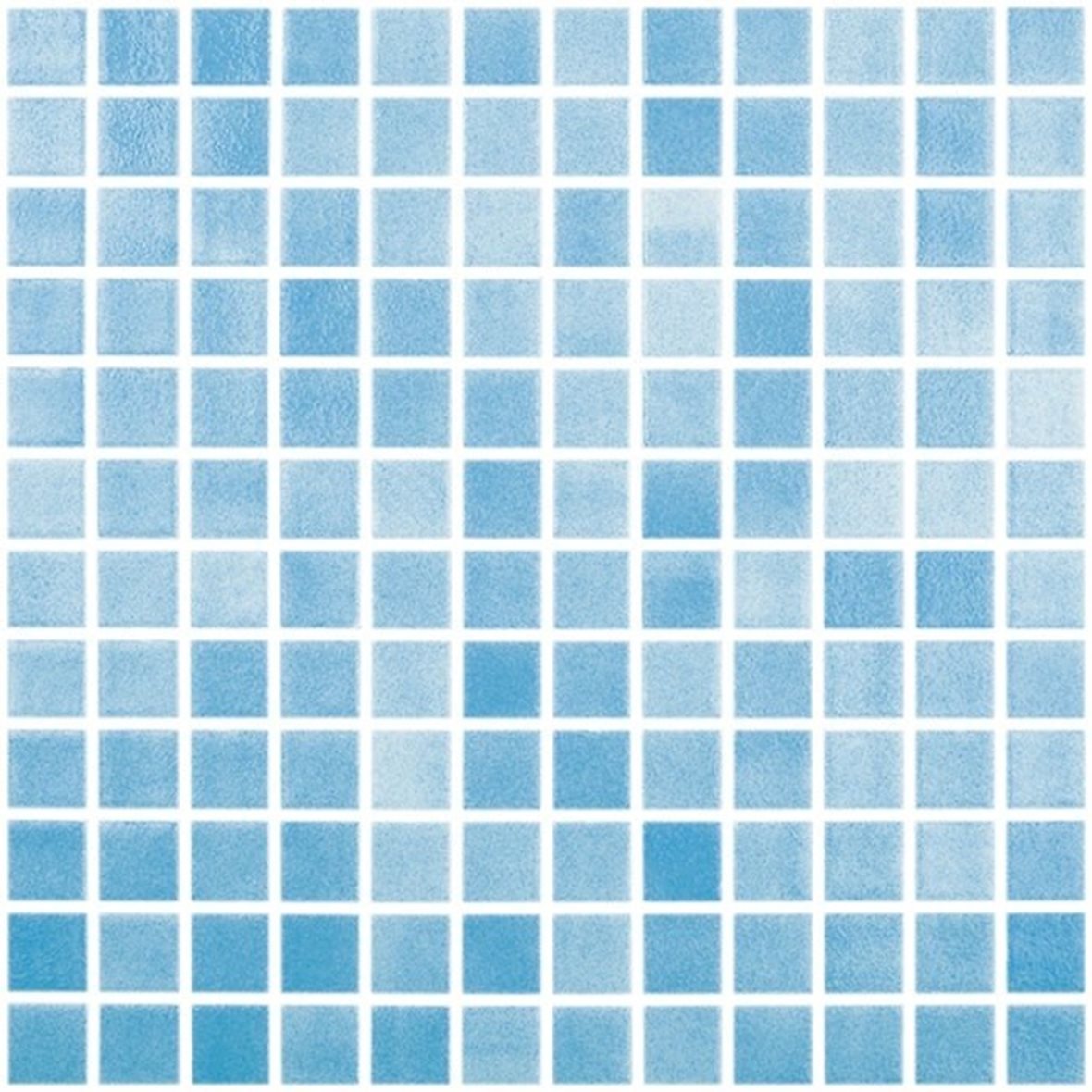 LPC Colors Niebla lasilaatta mosaiikki seinälaatta 2,5x2,5 Azul Turquesa 501 tasapintainen kiiltävä 31,5x31,5 vaalea turkoosi