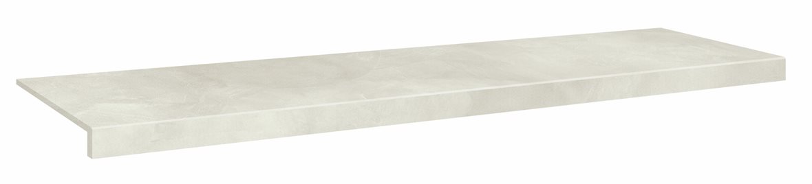LPC Milan lasittamaton porraslaatta reunalla 33X120 01 kalkki tasapintainen silotettu matta vaalea valkoinen betoni