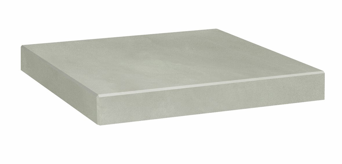 LPC Milan lasittamaton porraslaatta reunalla kulmapala 33X33 02 lyijy tasapintainen silotettu matta vaalea harmaa betoni