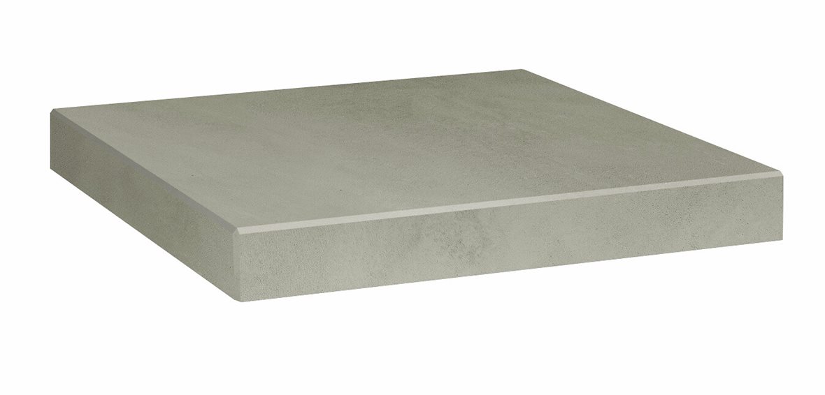 LPC Milan lasittamaton porraslaatta reunalla kulmapala 33X33 03 betoni tasapintainen silotettu matta keskitumma harmaa betoni