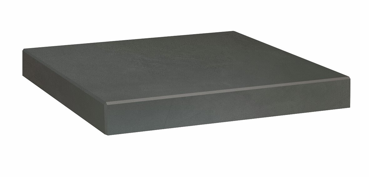 LPC Milan lasittamaton porraslaatta reunalla kulmapala 33X33 05 antrasiitti tasapintainen silotettu matta tumma harmaa betoni