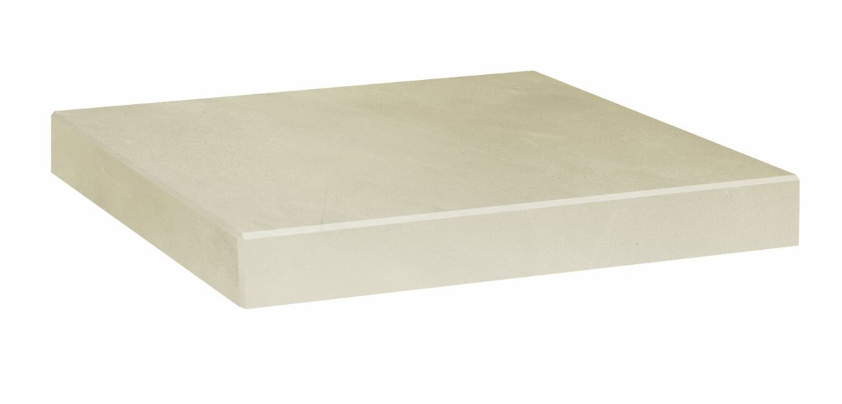 LPC Milan lasittamaton porraslaatta reunalla kulmapala 33X33 06 hiekka tasapintainen silotettu matta vaalea beige betoni