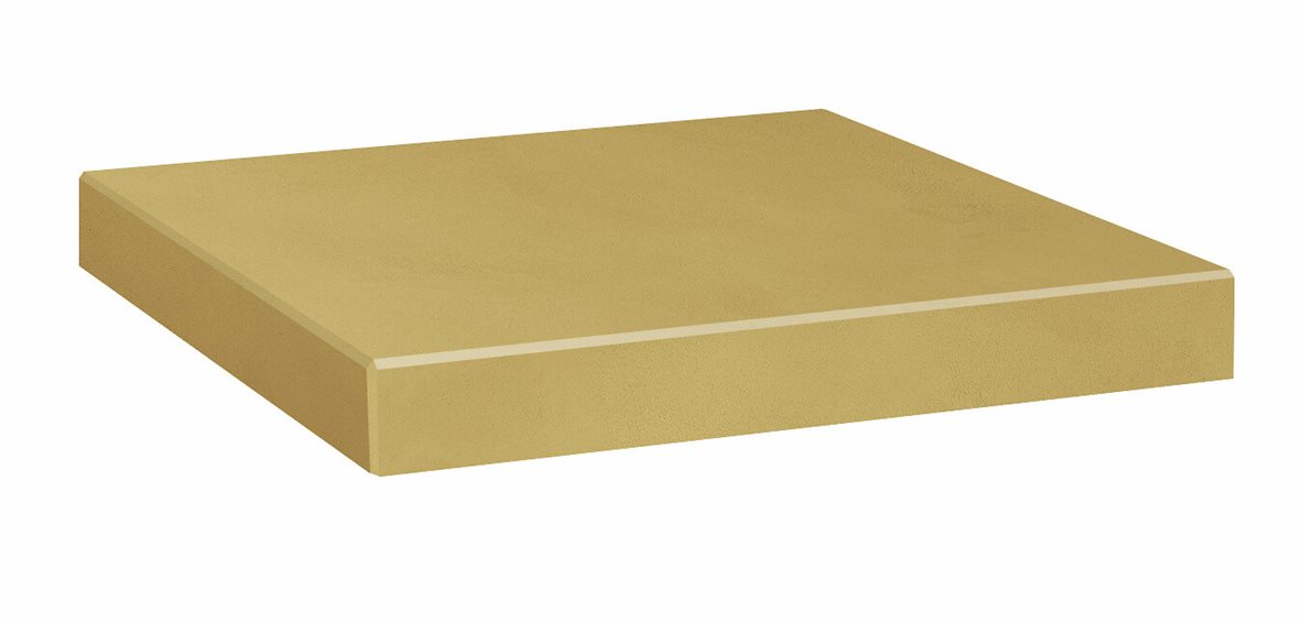 LPC Milan lasittamaton porraslaatta reunalla kulmapala 33X33 09 ocra tasapintainen silotettu matta keskitumma keltainen betoni