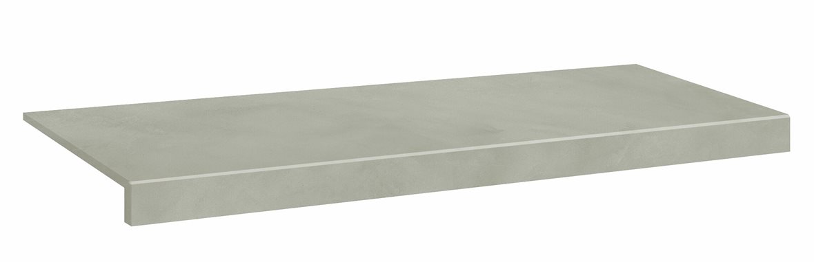 LPC Milan lasittamaton porraslaatta reunalla 33X80 02 lyijy tasapintainen silotettu matta vaalea harmaa betoni