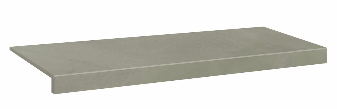 LPC Milan lasittamaton porraslaatta reunalla 33X80 03 betoni tasapintainen silotettu matta keskitumma harmaa betoni