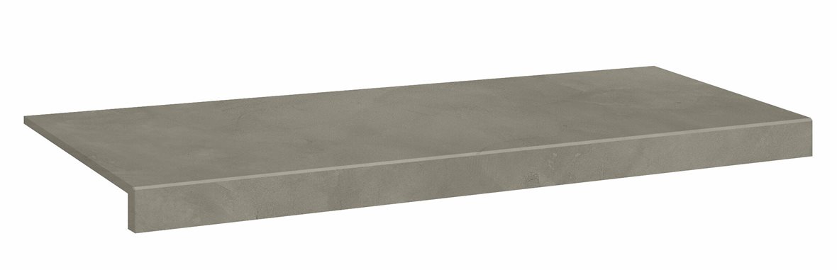 LPC Milan lasittamaton porraslaatta reunalla 33X80 04 grafiitti tasapintainen silotettu matta keskitumma harmaa betoni