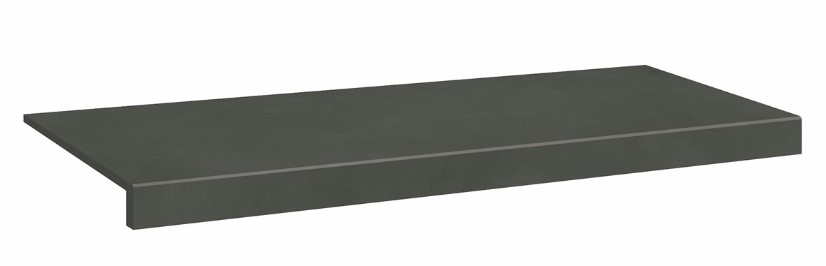 LPC Milan lasittamaton porraslaatta reunalla 33X80 05 antrasiitti tasapintainen silotettu matta tumma harmaa betoni