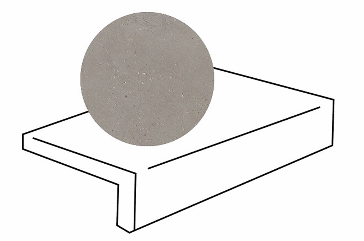 LPC Modul lasitettu porraslaatta reunalla 20X60 04 tuhka tasapintainen matta keskitumma harmaa betoni