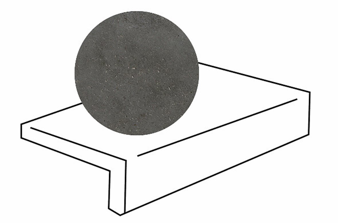 LPC Modul lasitettu porraslaatta reunalla 20X60 06 grafiitti tasapintainen matta tumma harmaa betoni