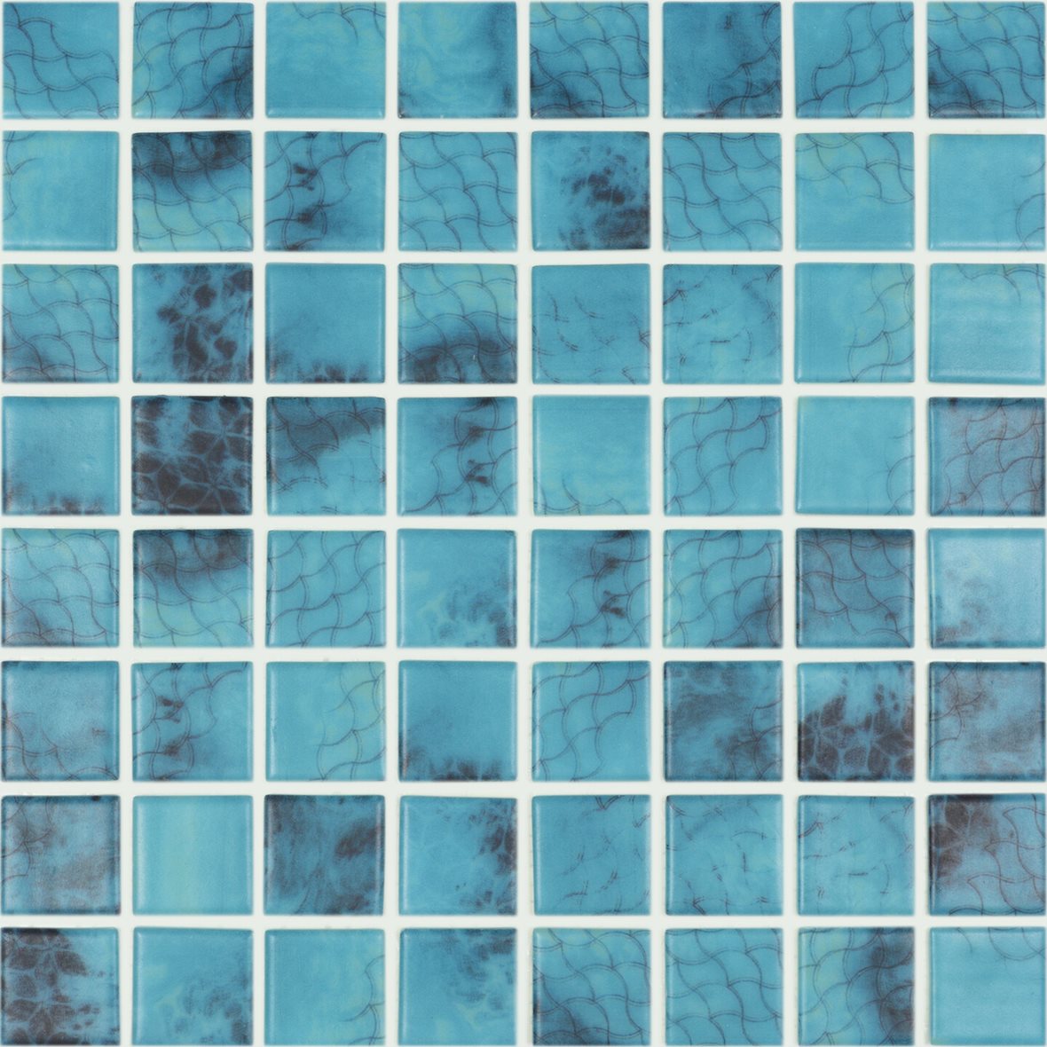 LPC Nature lasilaatta mosaiikki seinälaatta lattialaatta 3,8X3,8 Olympic 5705 tasapintainen matta vaalea sininen