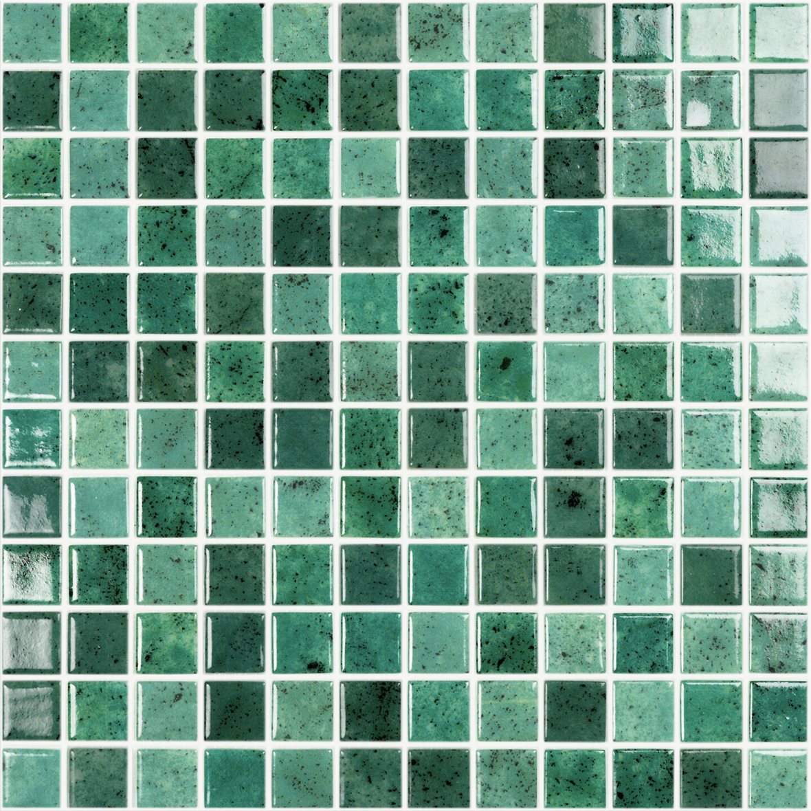 LPC Nature lasilaatta mosaiikki seinälaatta 2,5X2,5 Bali 5608 tasapintainen kiiltävä keskitumma vihreä