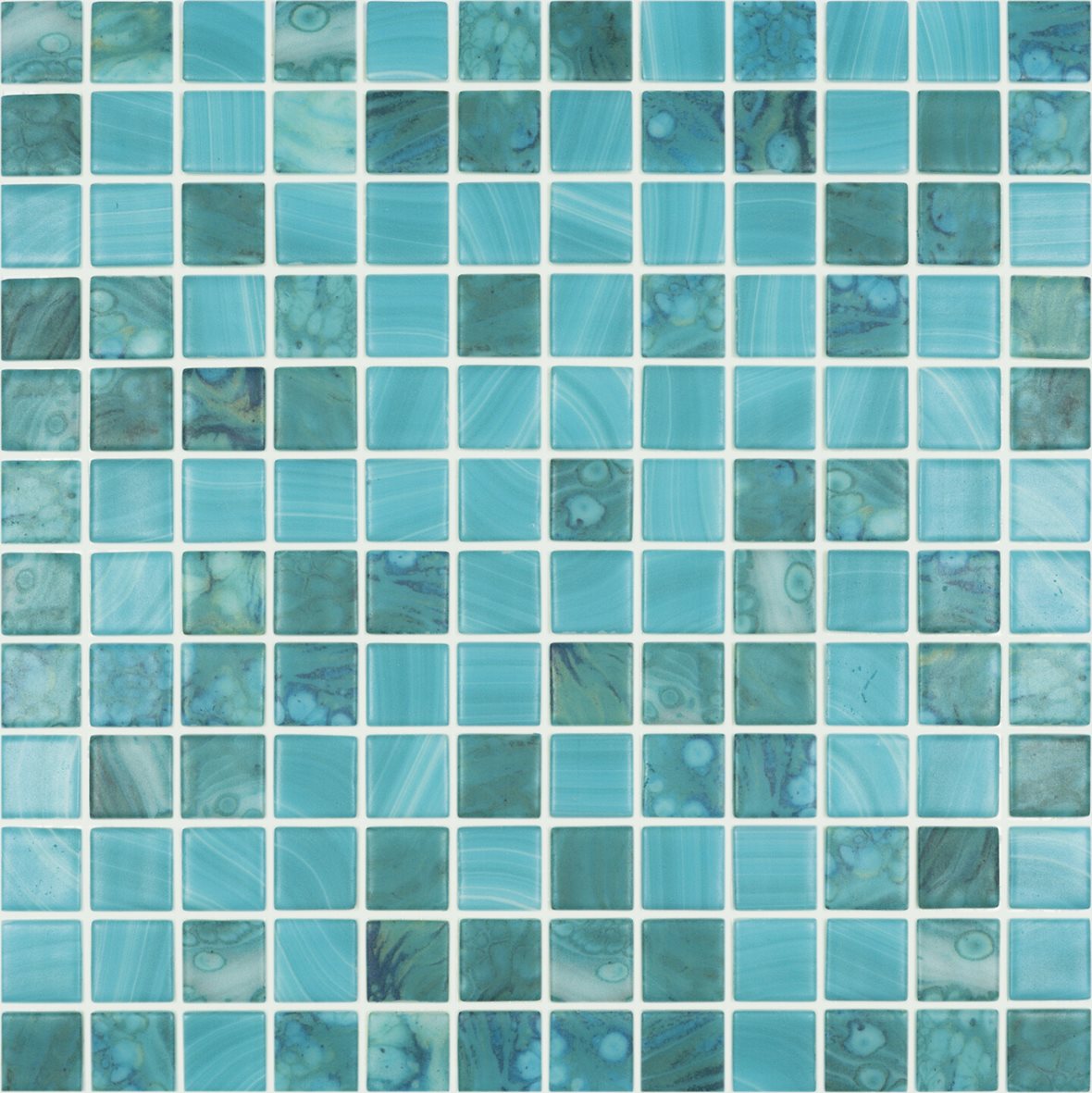 LPC Nature lasilaatta mosaiikki seinälaatta lattialaatta 2,5X2,5 Sky 5707 tasapintainen matta keskitumma sininen