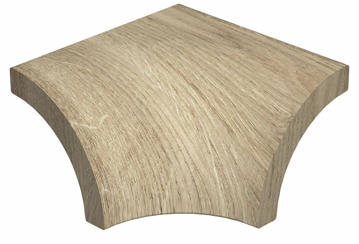 LPC Ordesa lasitettu sisäkulmapala 7,5X7,5 Natural tasapintainen matta antibakteerinen keskitumma ruskea puu