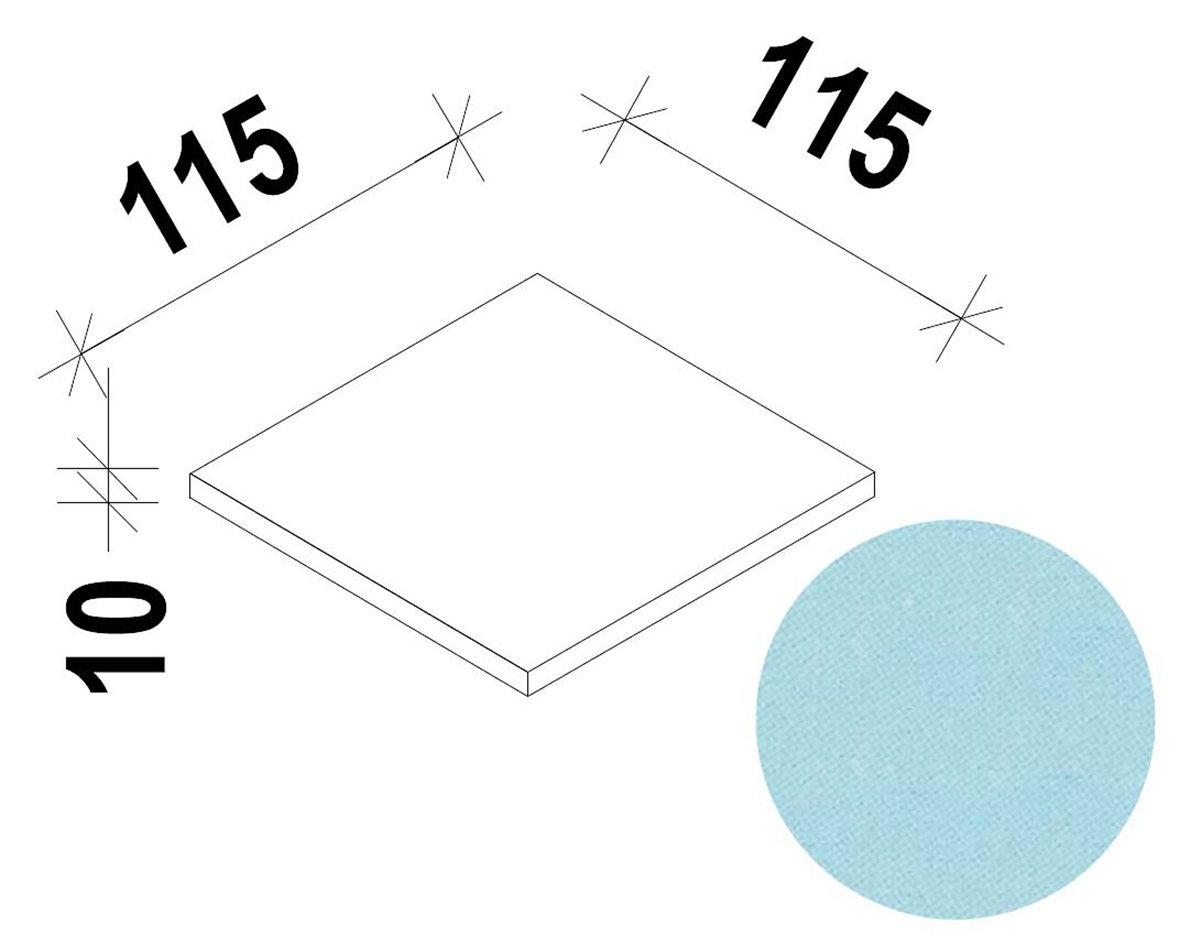 LPC Grip Star Soft I märkäpuriste lasitettu klinkkeri lattialaatta ulkolaatta 11,5x11,5 Luminous Blue 1200 / 35957 karhennettu matta R12C vaalea sinin