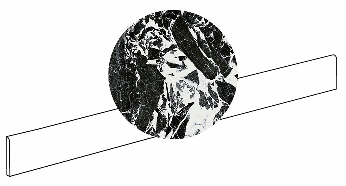 LPC Aventura lasitettu jalkalista 6X120 07 Pyrenees Black tasapintainen matta tumma musta marmori